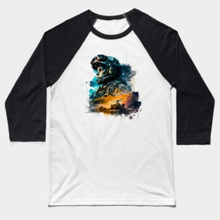 Soldier watercolor print Baseball T-Shirt